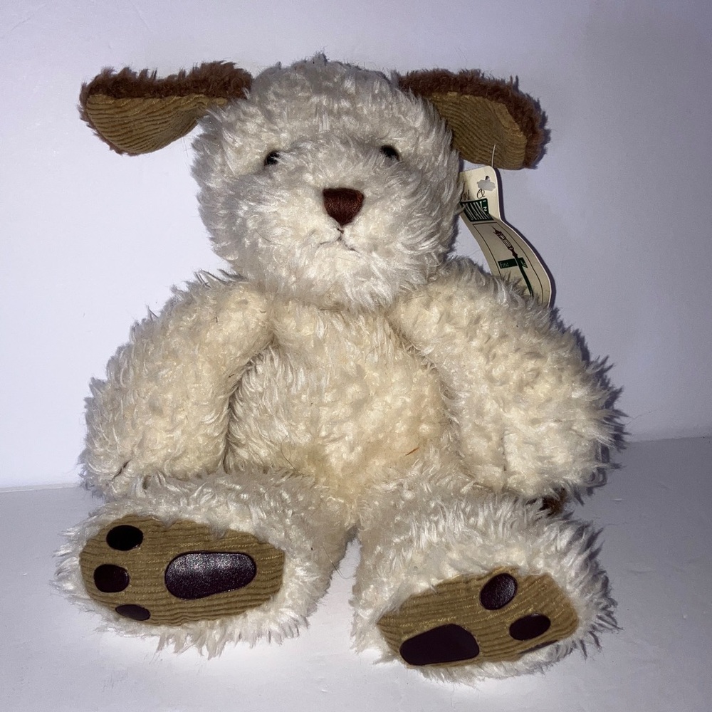 Adorable Cream and Brown Plush‎ Dog 11”